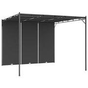 Tuinprieel 3x3 m antraciet met zijgordijn