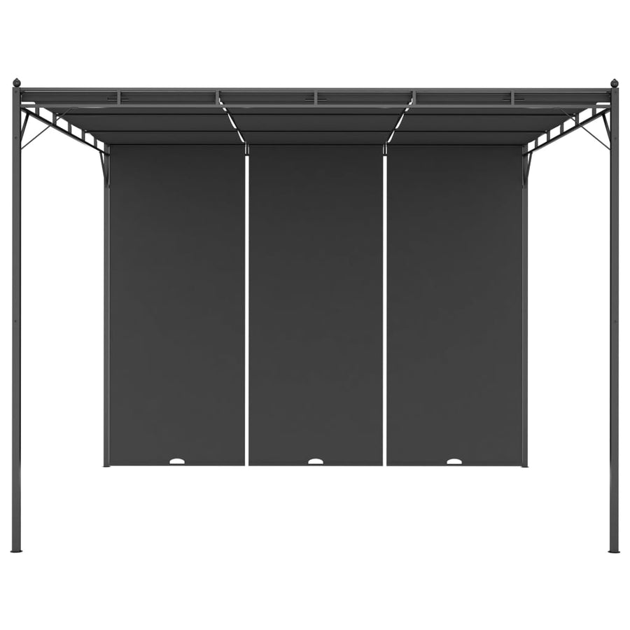 Tuinprieel Met Zijgordijn 3X3X2,25 M 3 x 3 x 2.25 m Antraciet