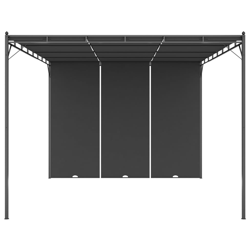 Tuinprieel Met Zijgordijn 4X3X2,25 M 4 x 3 x 2.25 m Antraciet