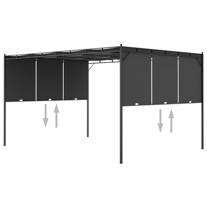 Tuinprieel Met Zijgordijn 4X3X2,25 M 4 x 3 x 2.25 m Antraciet