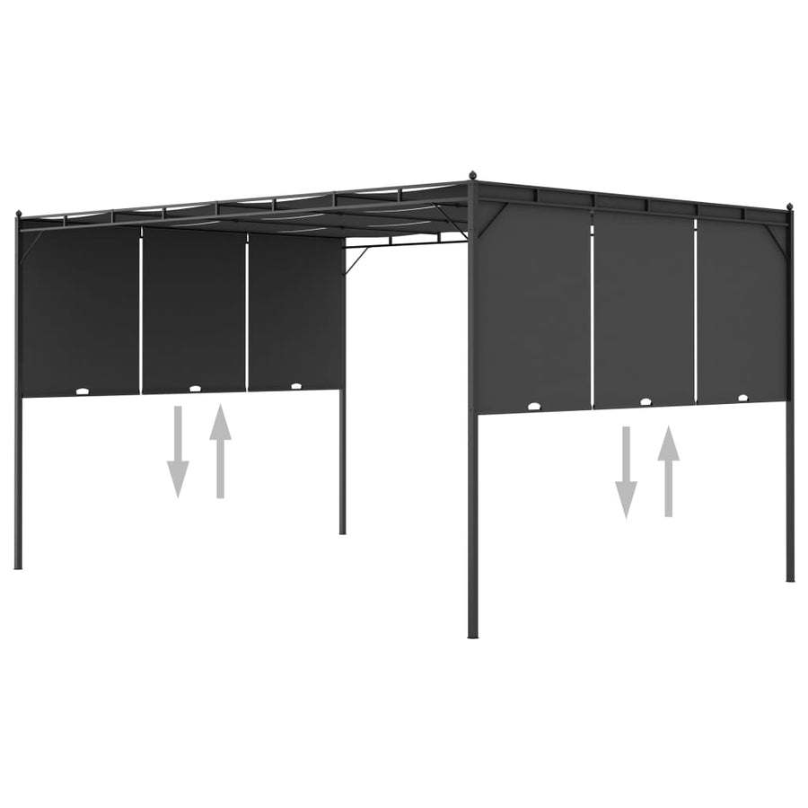 Tuinprieel Met Zijgordijn 4X3X2,25 M 4 x 3 x 2.25 m Antraciet