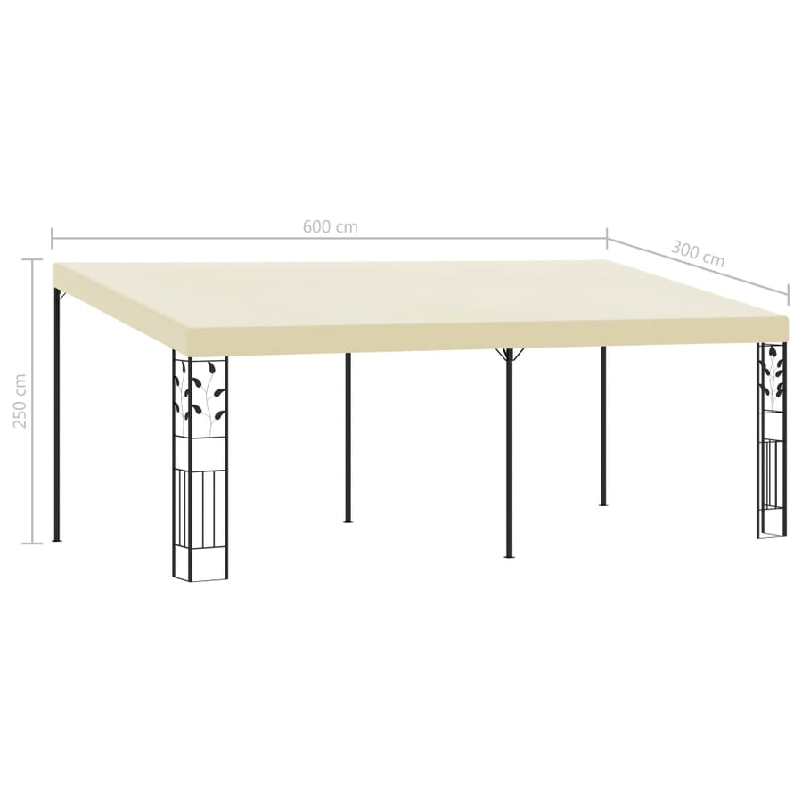 Wandprieel 6X3X2,5 M 6 x 3 x 2.5 m Crème