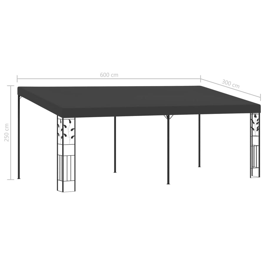 Wandprieel 6X3X2,5 M Antraciet