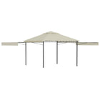 Gazebo with retractable roofs 180 gsm 3x3x2.75 m cream