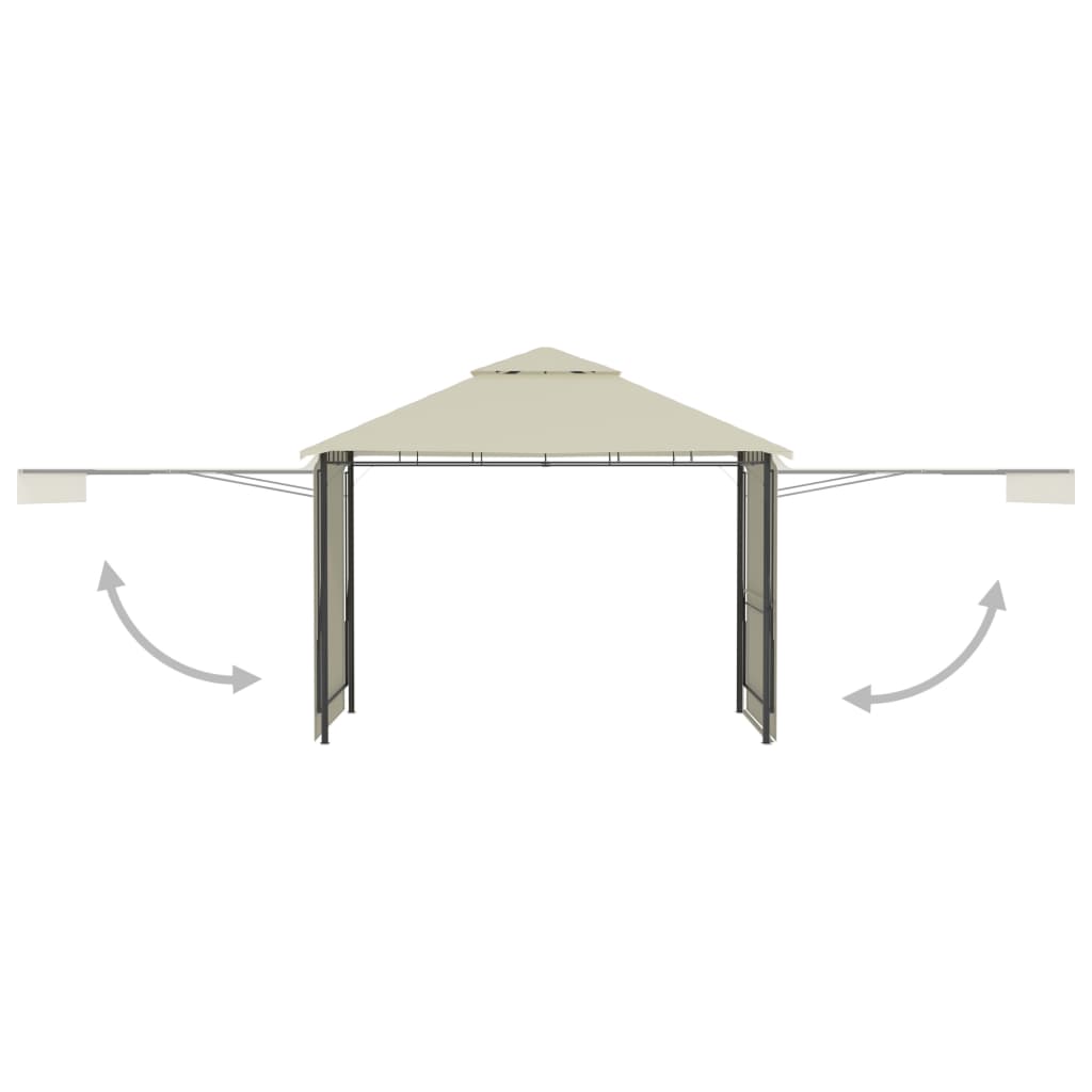 Prieel Met Uitschuifbare Daken 180 G/M² 3X3X2,75 M Crème