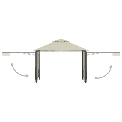 Prieel Met Uitschuifbare Daken 180 G/M² 3X3X2,75 M Crème