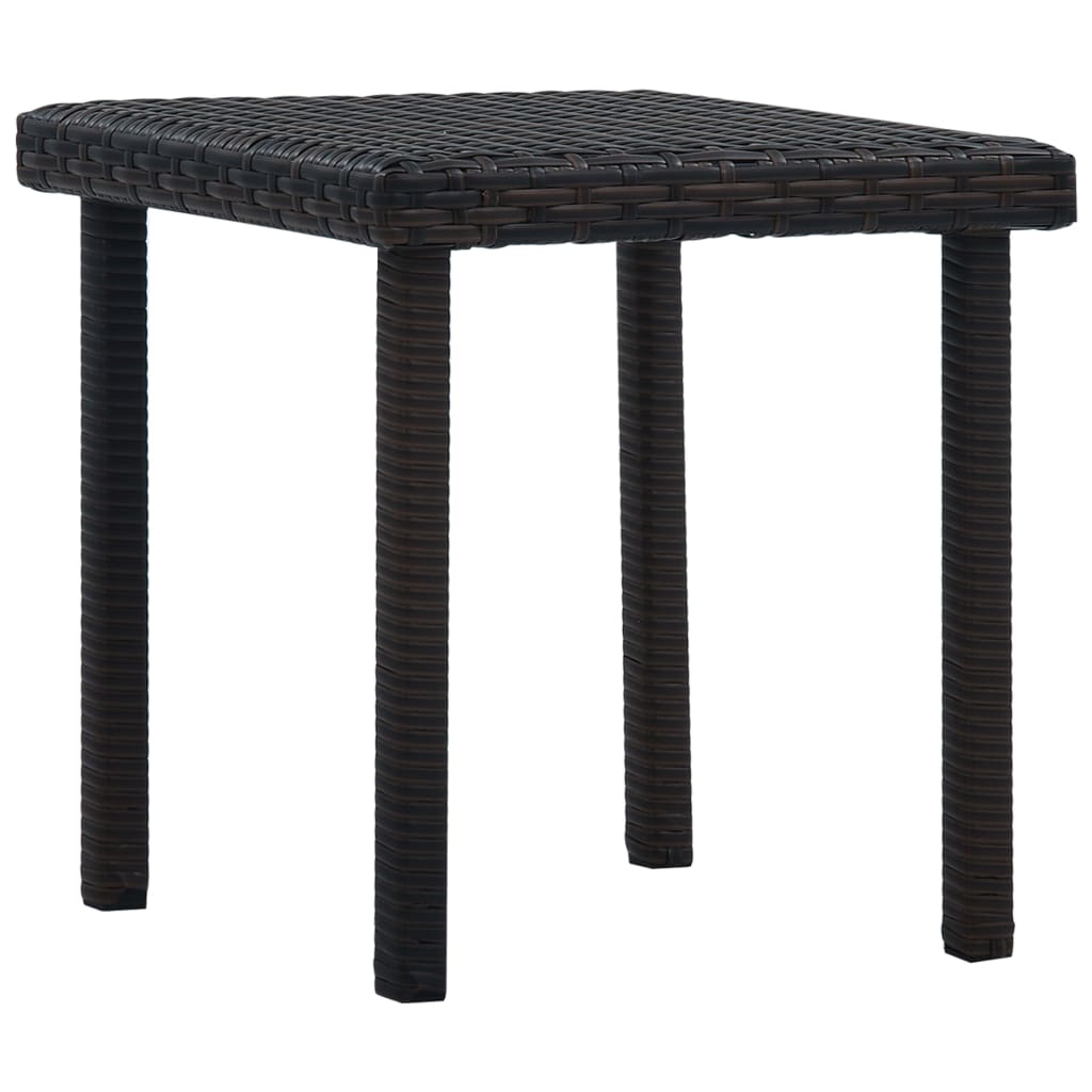 Tuintheetafel 40X40X40 Cm Poly Rattan Bruin