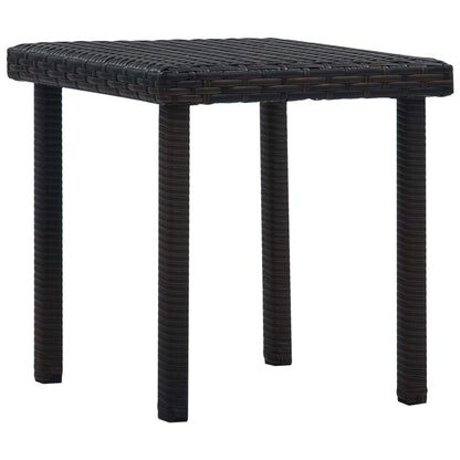 Tuintheetafel 40X40X40 Cm Poly Rattan Bruin