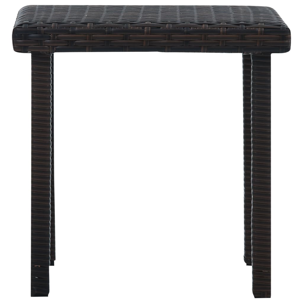Tuintheetafel 40X40X40 Cm Poly Rattan Bruin