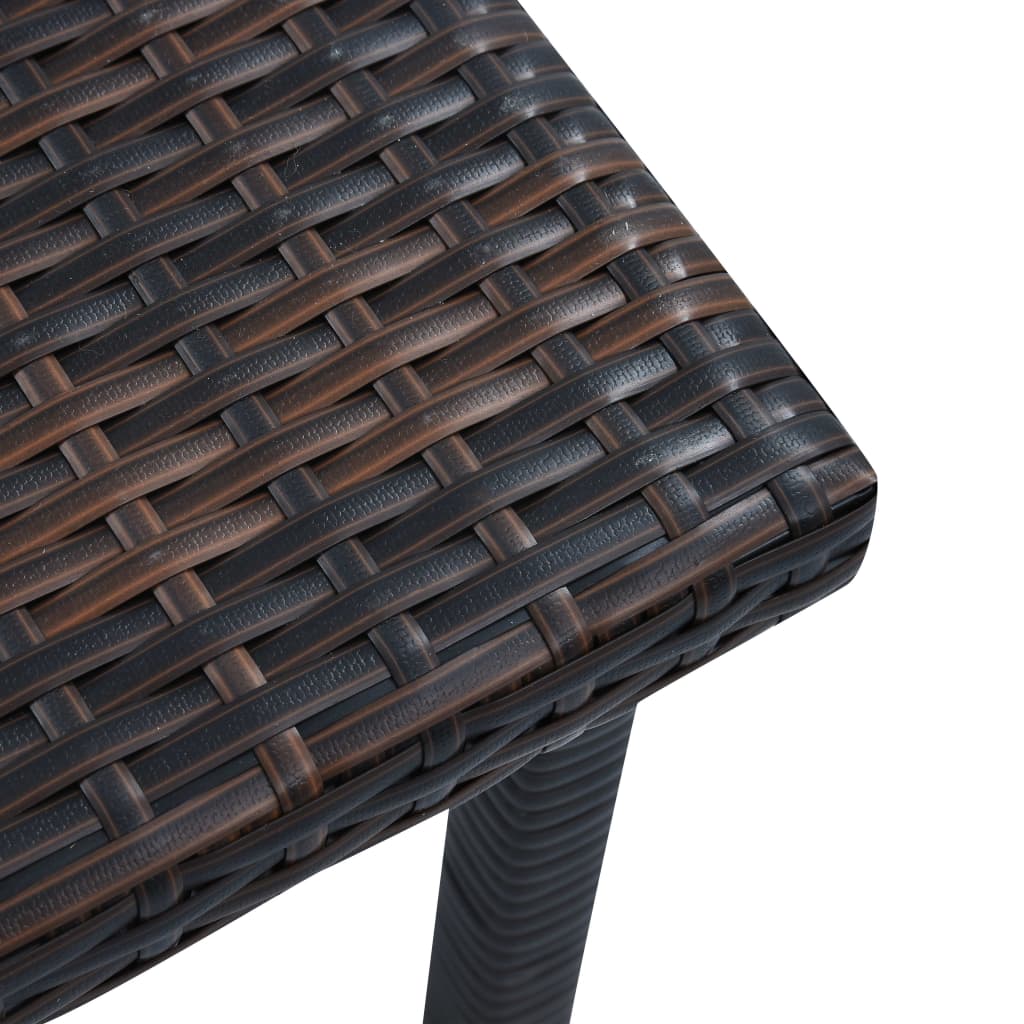 Tuintheetafel 40X40X40 Cm Poly Rattan Bruin