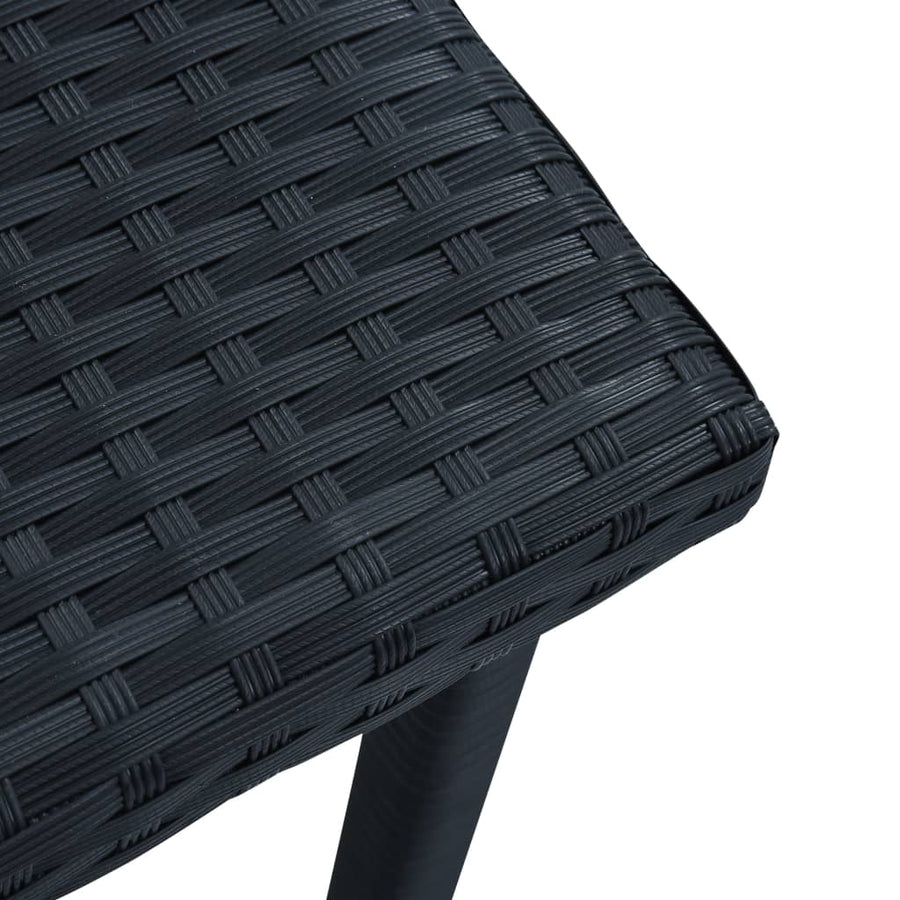 Tuintheetafel 40X40X40 Cm Poly Rattan Zwart