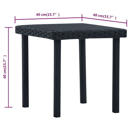 Tuintheetafel 40X40X40 Cm Poly Rattan Zwart