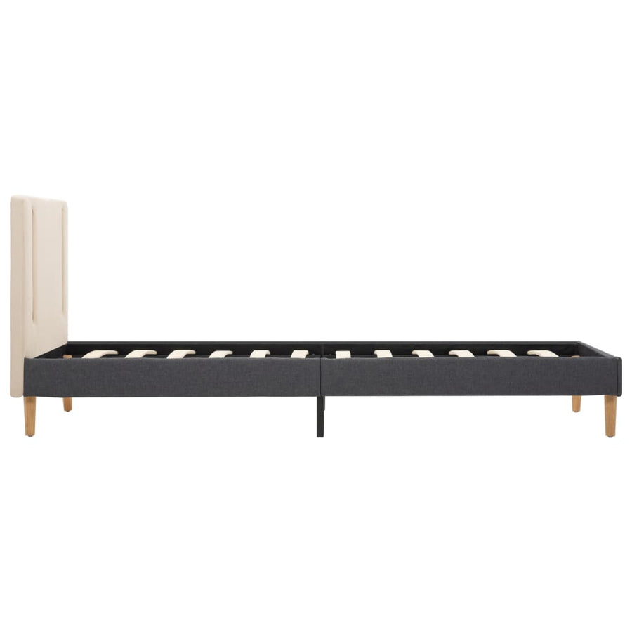 Bedframe met LED stof crèmekleurig en donkergrijs 100x200 cm