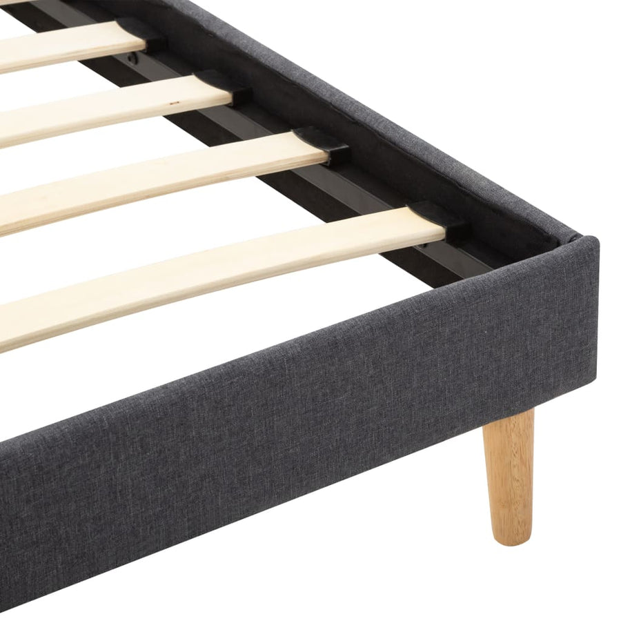 Bedframe met LED stof crèmekleurig en donkergrijs 100x200 cm