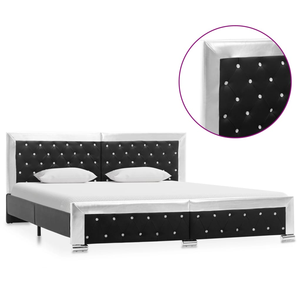 Bedframe kunstleer zwart 180x200 cm