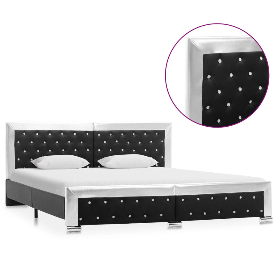 Bedframe kunstleer zwart 180x200 cm