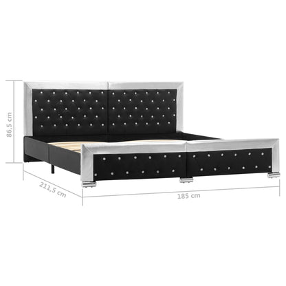 Bedframe kunstleer zwart 180x200 cm