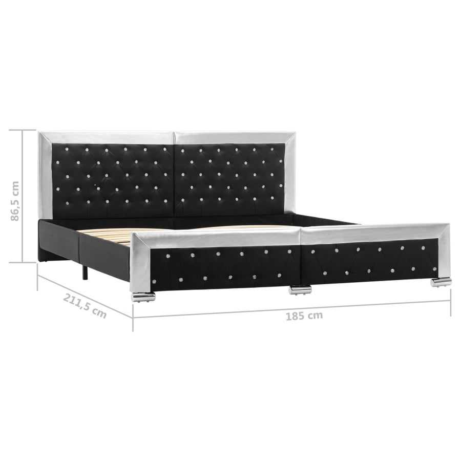 Bedframe kunstleer zwart 180x200 cm