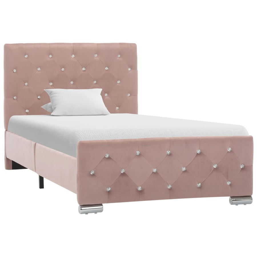 Bedframe Fluweel 90 x 200 cm Roze