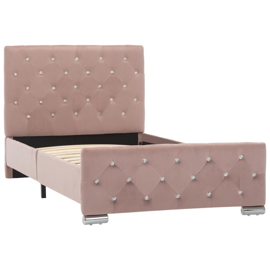 Bedframe Fluweel 90 x 200 cm Roze
