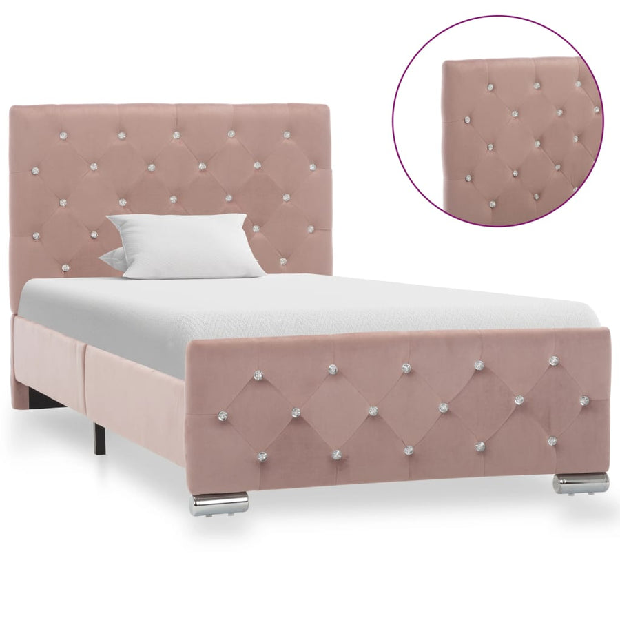 Bedframe Fluweel 90 x 200 cm Roze
