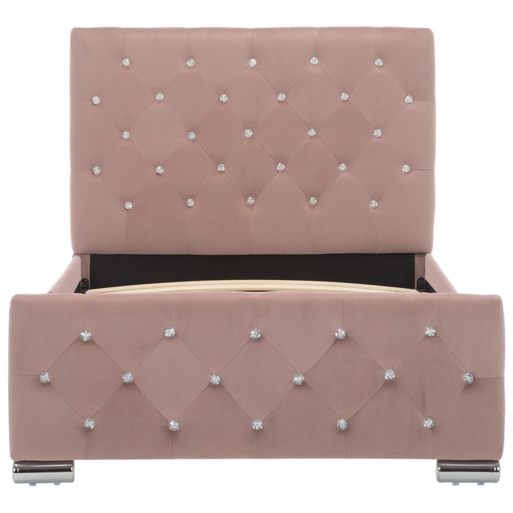 Bedframe Fluweel 90 x 200 cm Roze