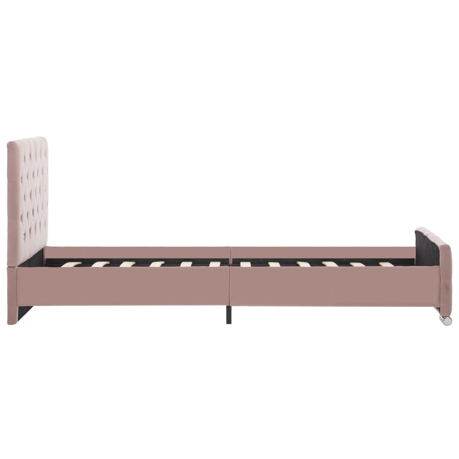Bedframe Fluweel 90 x 200 cm Roze