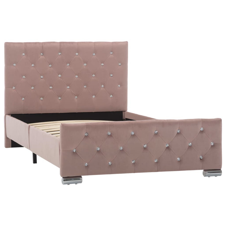 Bedframe Fluweel 100 x 200 cm Roze