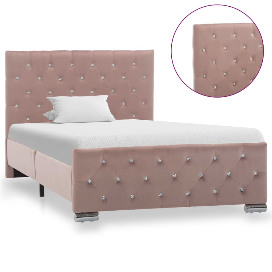 Bedframe Fluweel 100 x 200 cm Roze