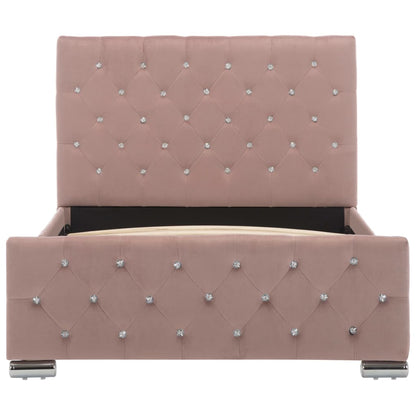 Bedframe Fluweel 100 x 200 cm Roze
