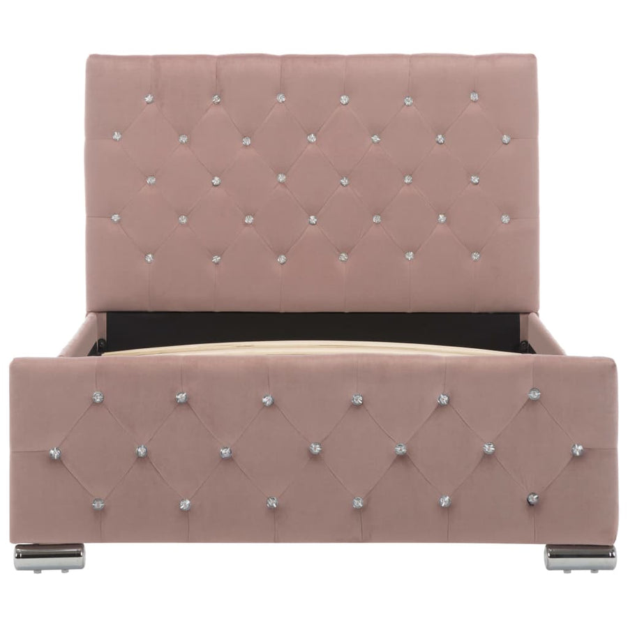 Bedframe Fluweel 100 x 200 cm Roze