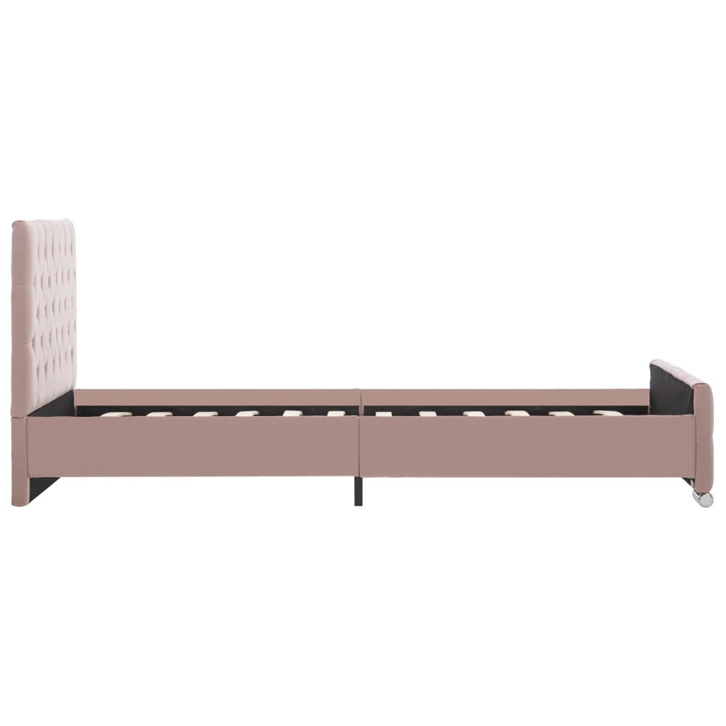 Bedframe Fluweel 100 x 200 cm Roze