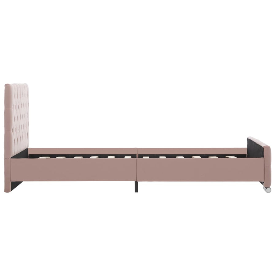 Bedframe Fluweel 100 x 200 cm Roze