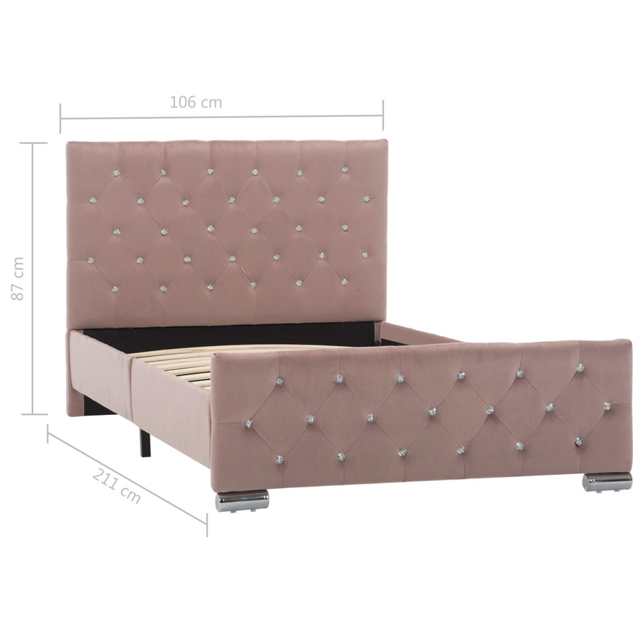 Bedframe Fluweel 100 x 200 cm Roze