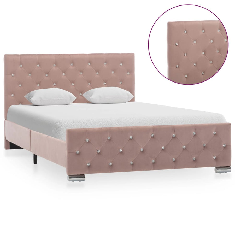 Bedframe Fluweel 120 x 200 cm Roze