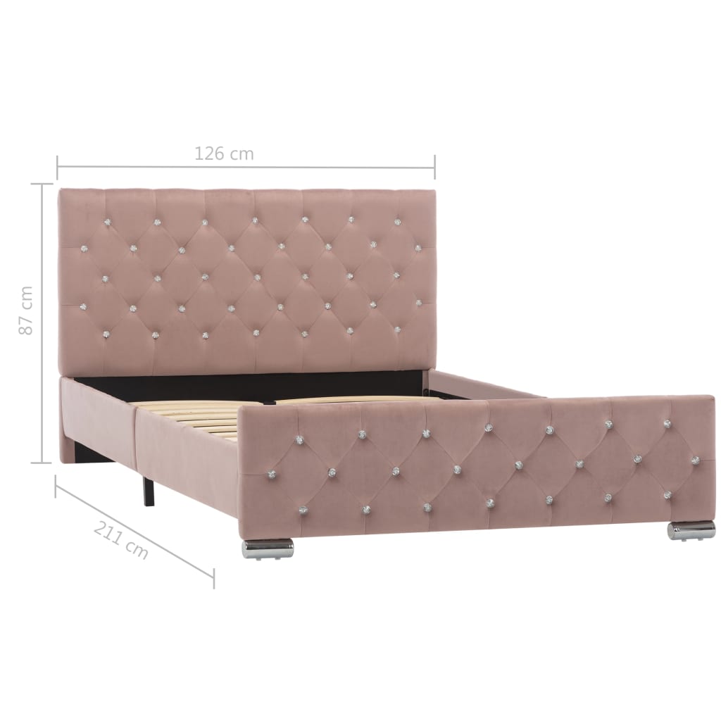 Bedframe Fluweel 120 x 200 cm Roze