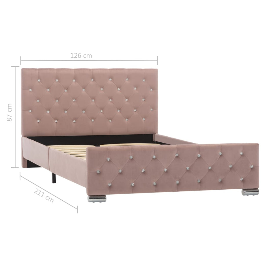 Bedframe Fluweel 120 x 200 cm Roze
