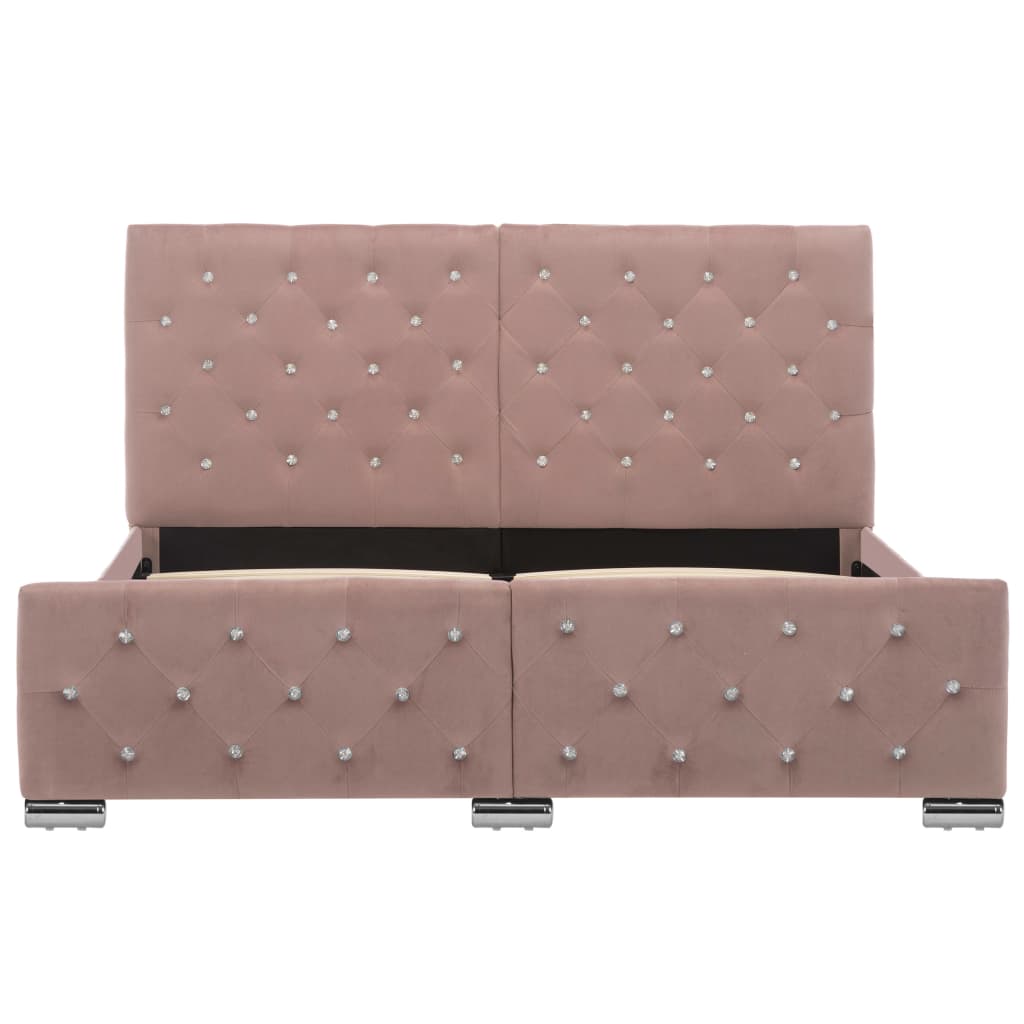 Bedframe Fluweel 140 x 200 cm Roze