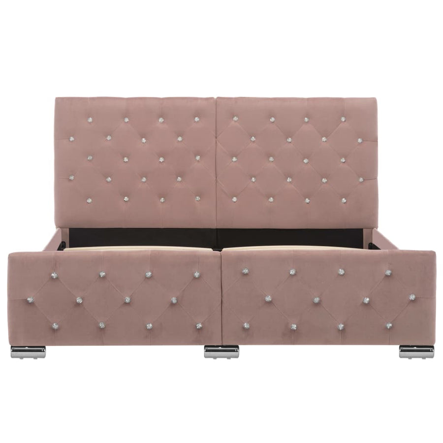 Bedframe Fluweel 140 x 200 cm Roze