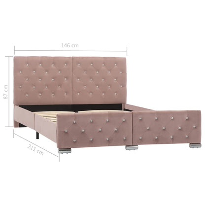 Bedframe Fluweel 140 x 200 cm Roze