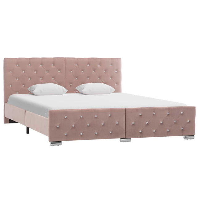 Bedframe Fluweel 160 x 200 cm Roze