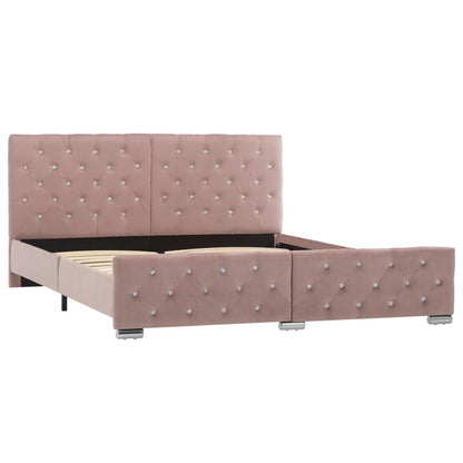 Bedframe Fluweel 160 x 200 cm Roze