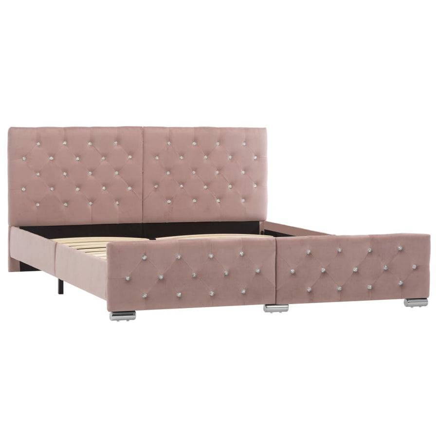 Bedframe Fluweel 160 x 200 cm Roze