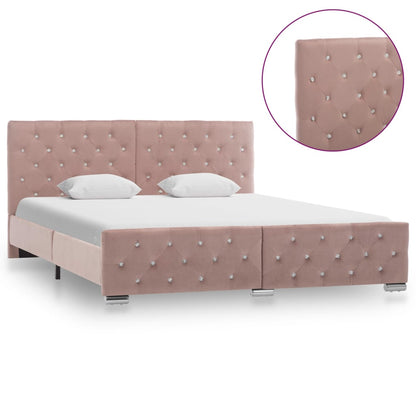 Bedframe Fluweel 160 x 200 cm Roze