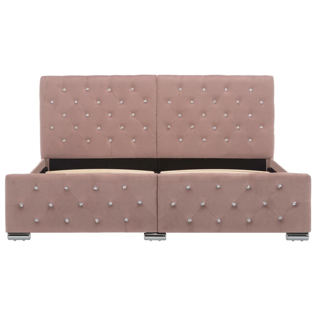 Bedframe Fluweel 160 x 200 cm Roze