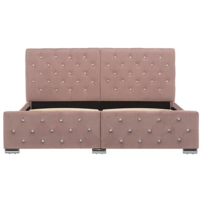 Bedframe Fluweel 160 x 200 cm Roze