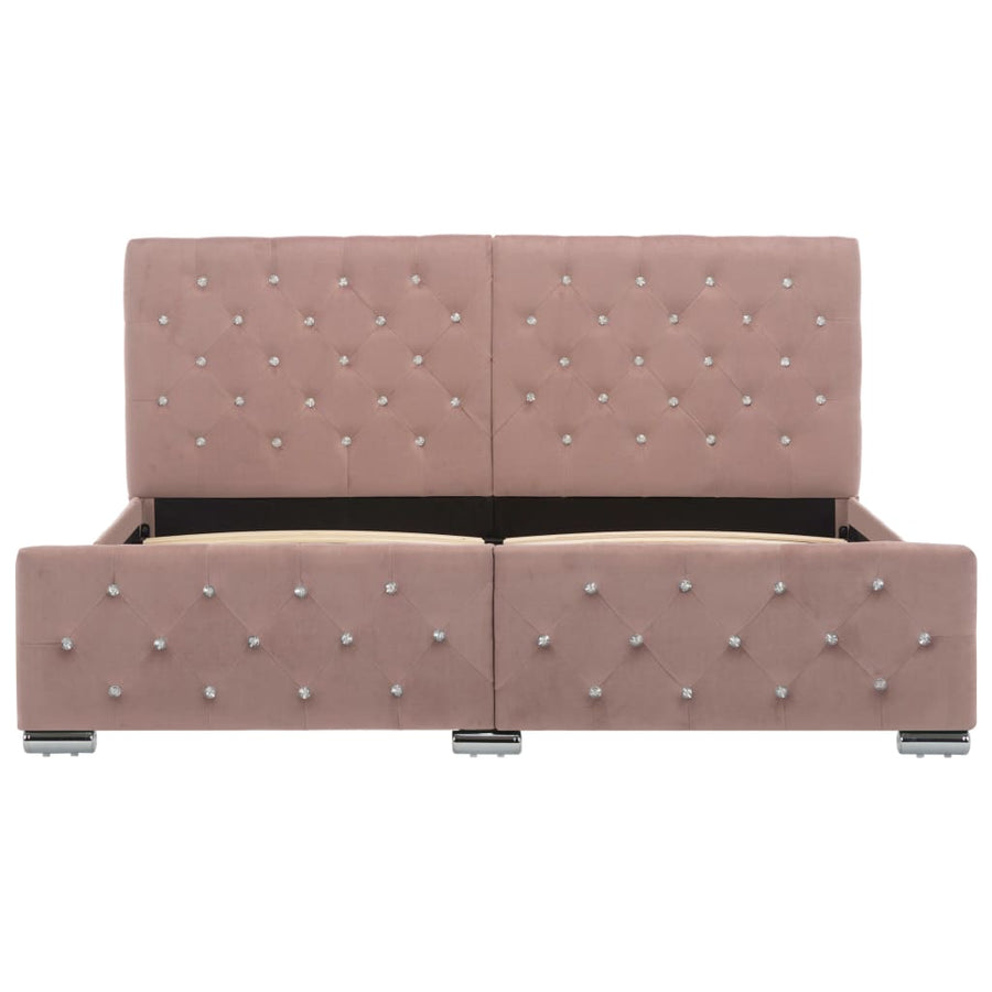 Bedframe Fluweel 160 x 200 cm Roze