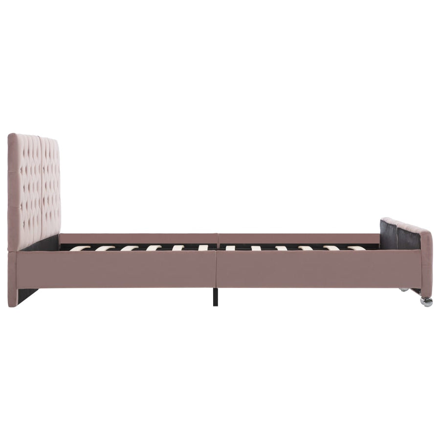 Bedframe Fluweel 160 x 200 cm Roze