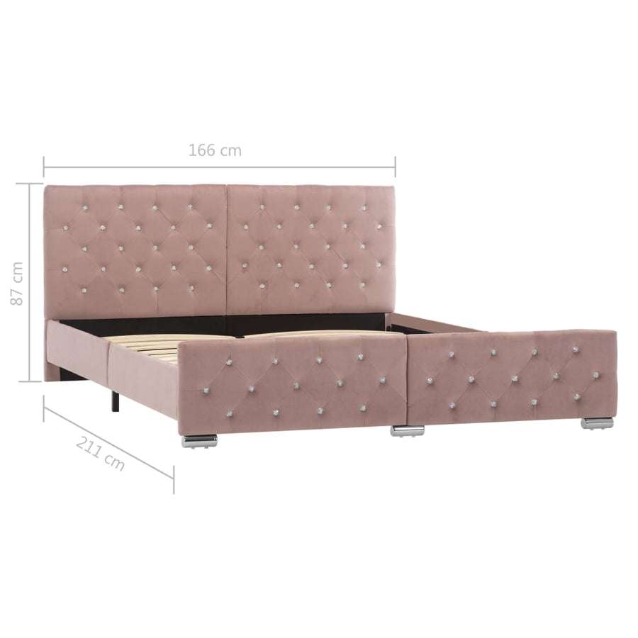 Bedframe Fluweel 160 x 200 cm Roze