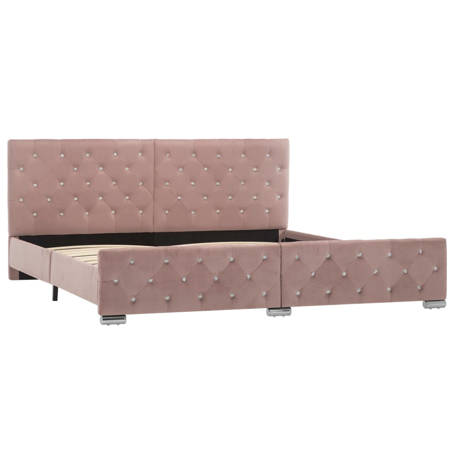 Bedframe Fluweel 180 x 200 cm Roze